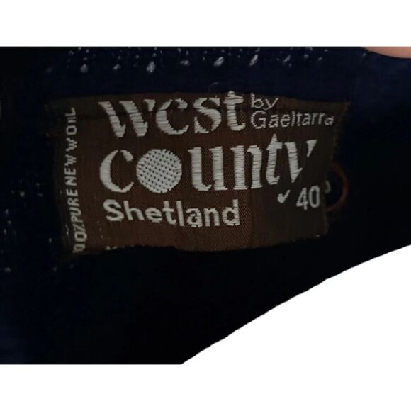 Vintage Gaeltarra West Country Irish Shetland Blue Knit 100% Wool Sweater EU 40 - Picture 6 of 7